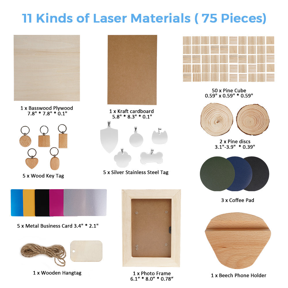 iKier Laser Material Package ( 73 PCS)