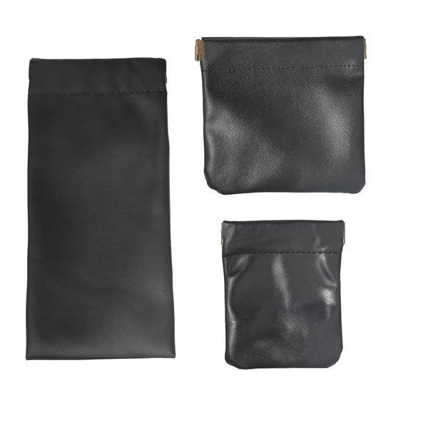 Versatile PU Leather Storage Bags black