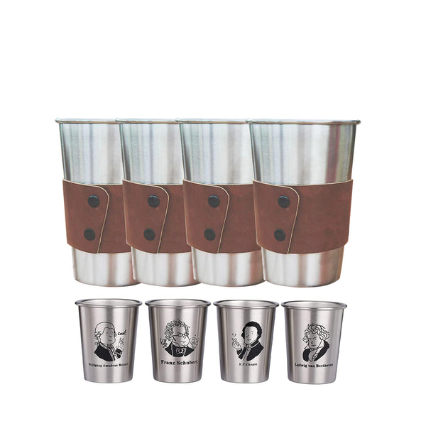 Stainless Steel Beer & Coffee Cups (4pcs)