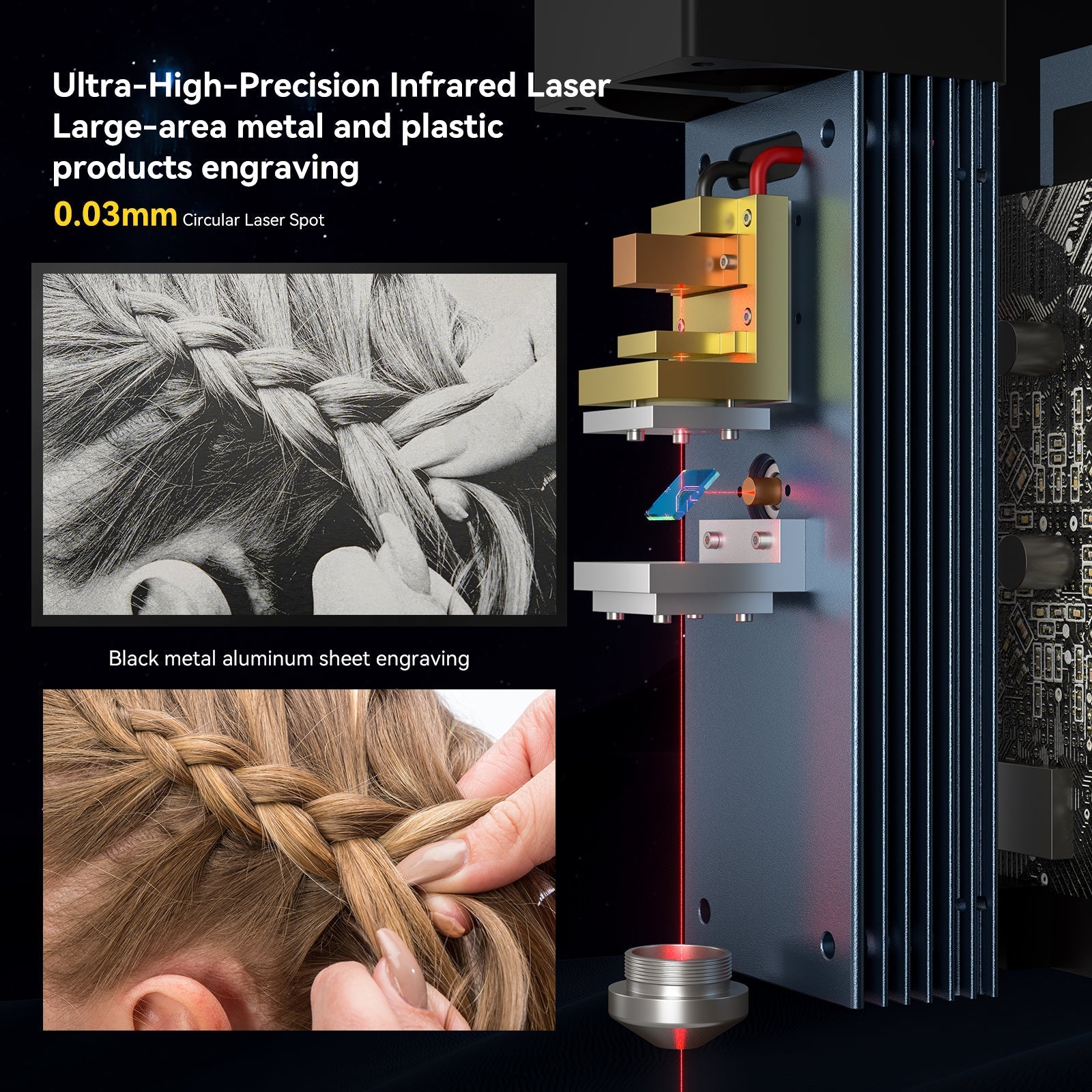 Atomstack R30 Infrarot-Lasermodul 1064 nm Laser zum Gravieren aller Metalle und Kunststoffe