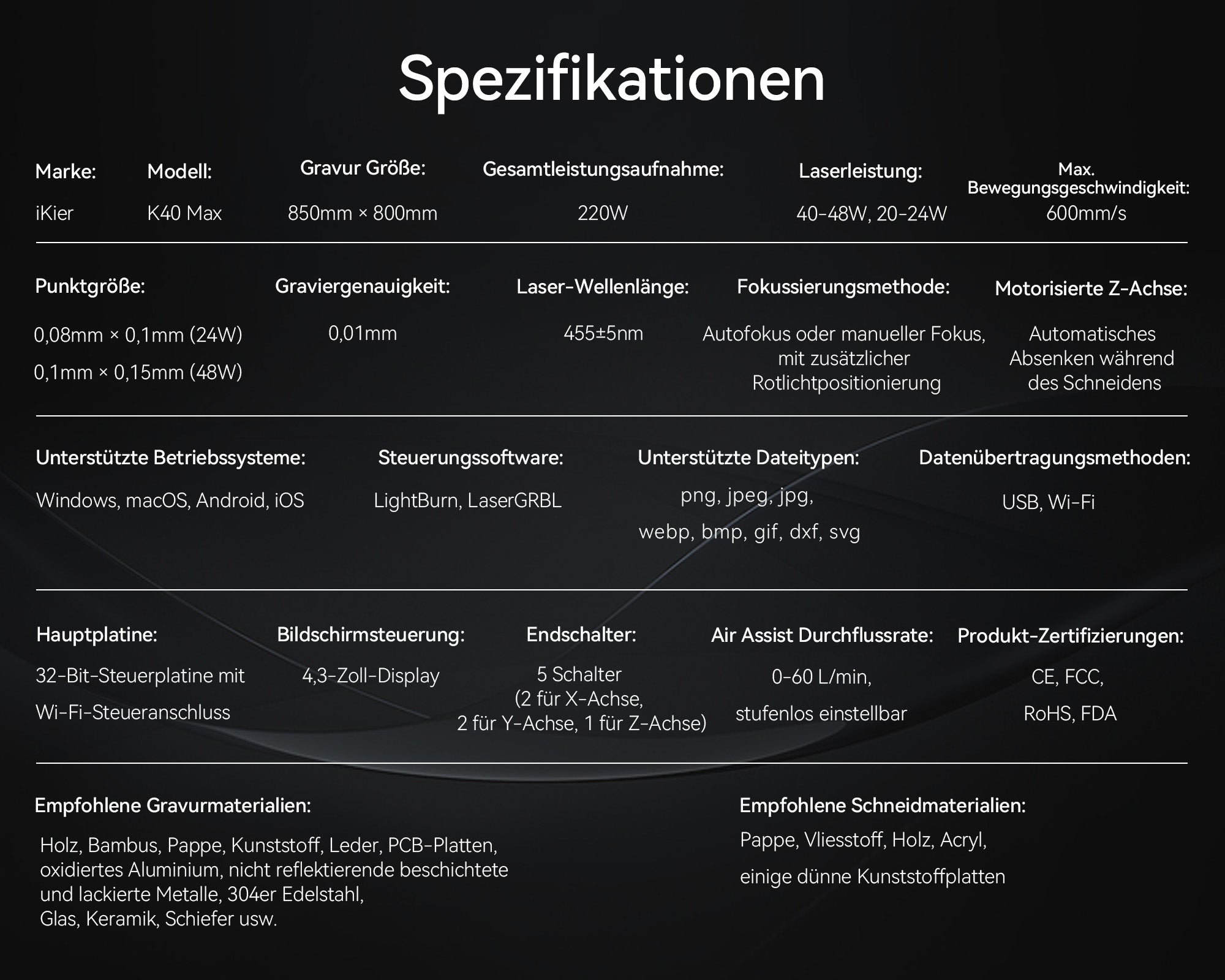 iKier K40 Max  Laser Engraver
