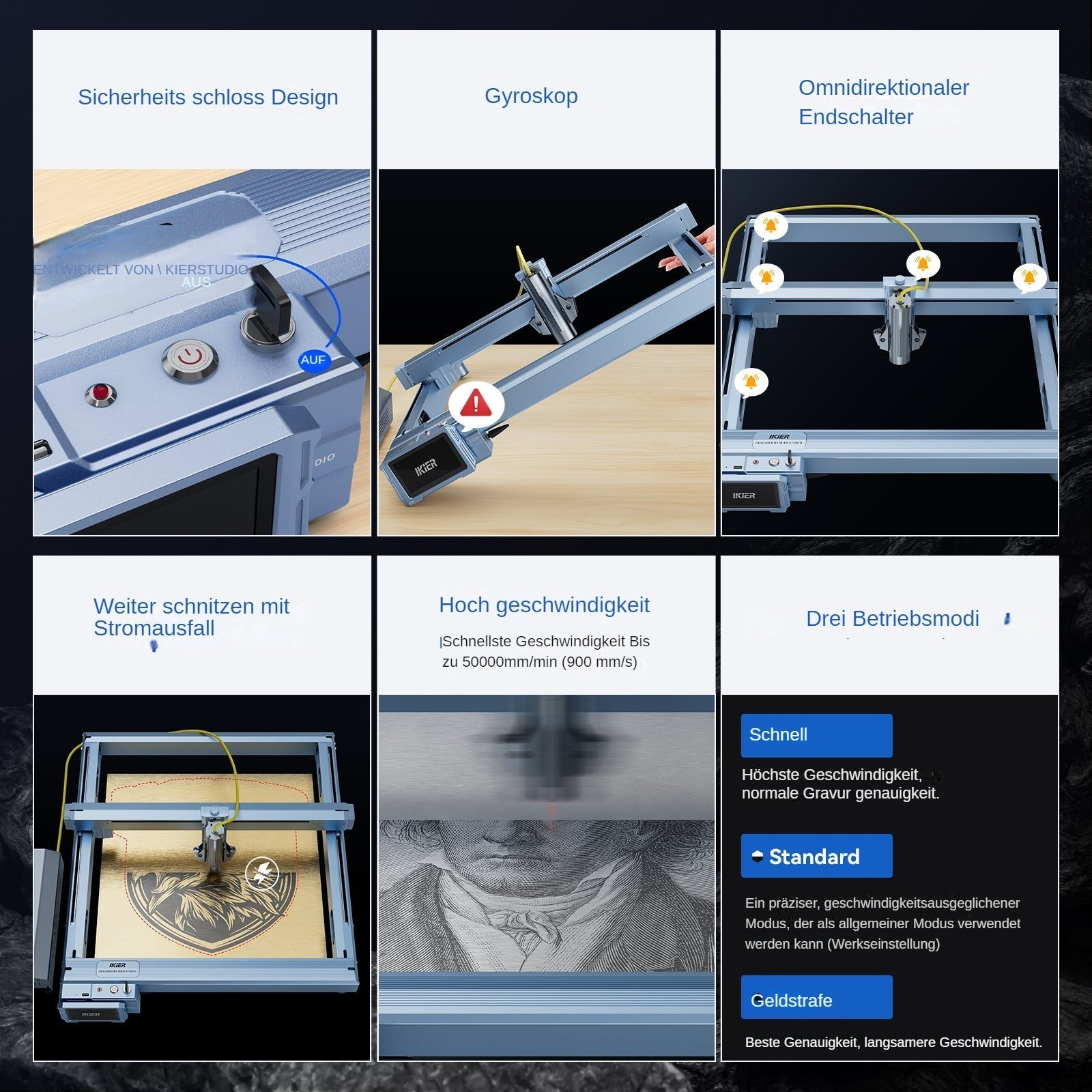 iKier K1 Pro 1064nm 20W Fiber Laser Engraver