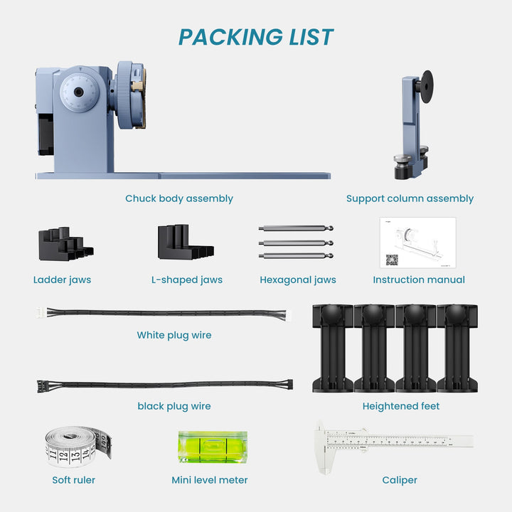 iKier R1 Multi-function Chuck Rotary for Laser Engraver