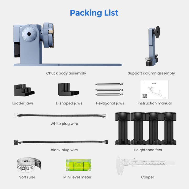 iKier R1 Pro Multi-function Chuck and Roller Rotary for Laser Engraver